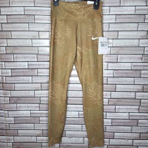 New Nike One Luxe Women's XS Mid-Rise‎ 7/8 Leggings DV9680-258 DRI-FIT Brown